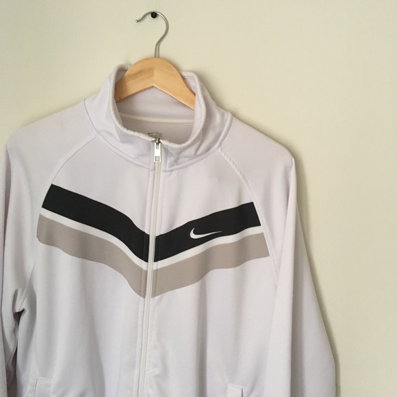 Nike Jackets & Coats | White And Gray Nike Jacket | Poshmark
